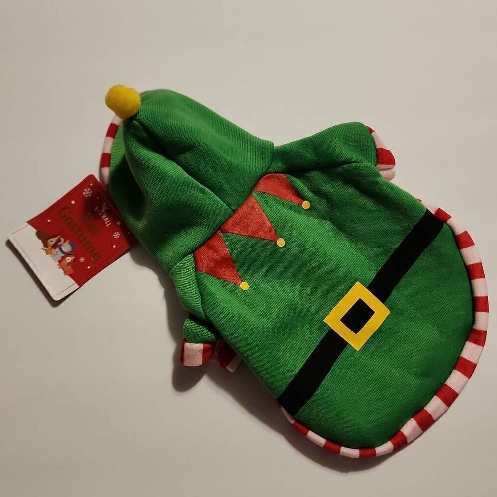 Best Brands X Small Pet Costume Green Elf Hoodie